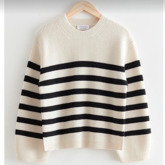 & Other Stories Strip Oversized Sweater - Picture 1 of 10